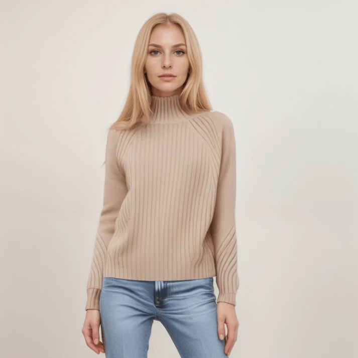 Pull En Maille Élégante À Col Rond Pour Femme