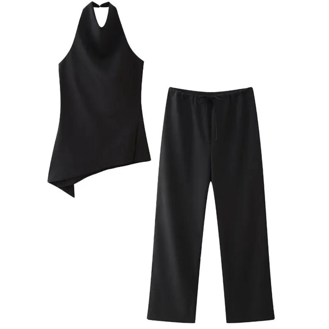 Ensemble Décontracté Pantalon Large Top Haut pour Femme