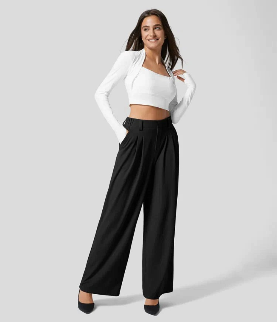 Pantalon Large Taille haute Chic et Confort