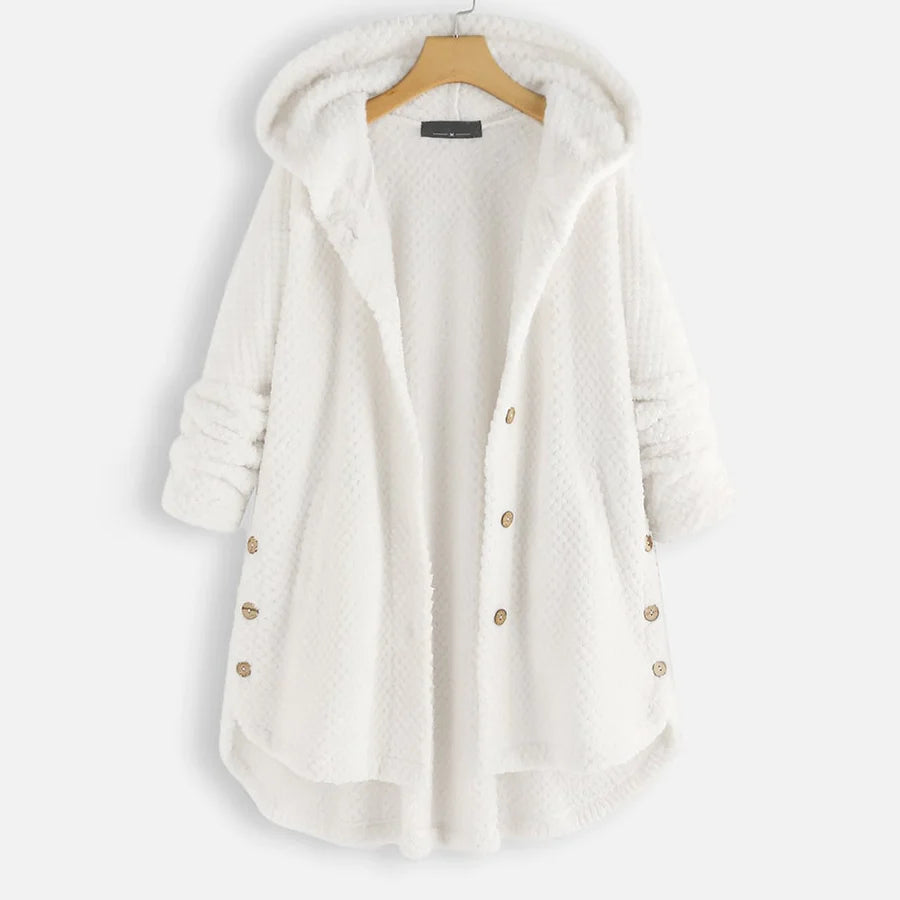 Manteau Cosy en Polaire Double-Face à Capuche pour Femme