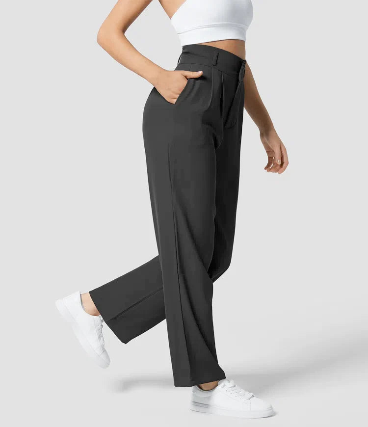 Pantalon Élégance Chic à Taille Haute pour Femme