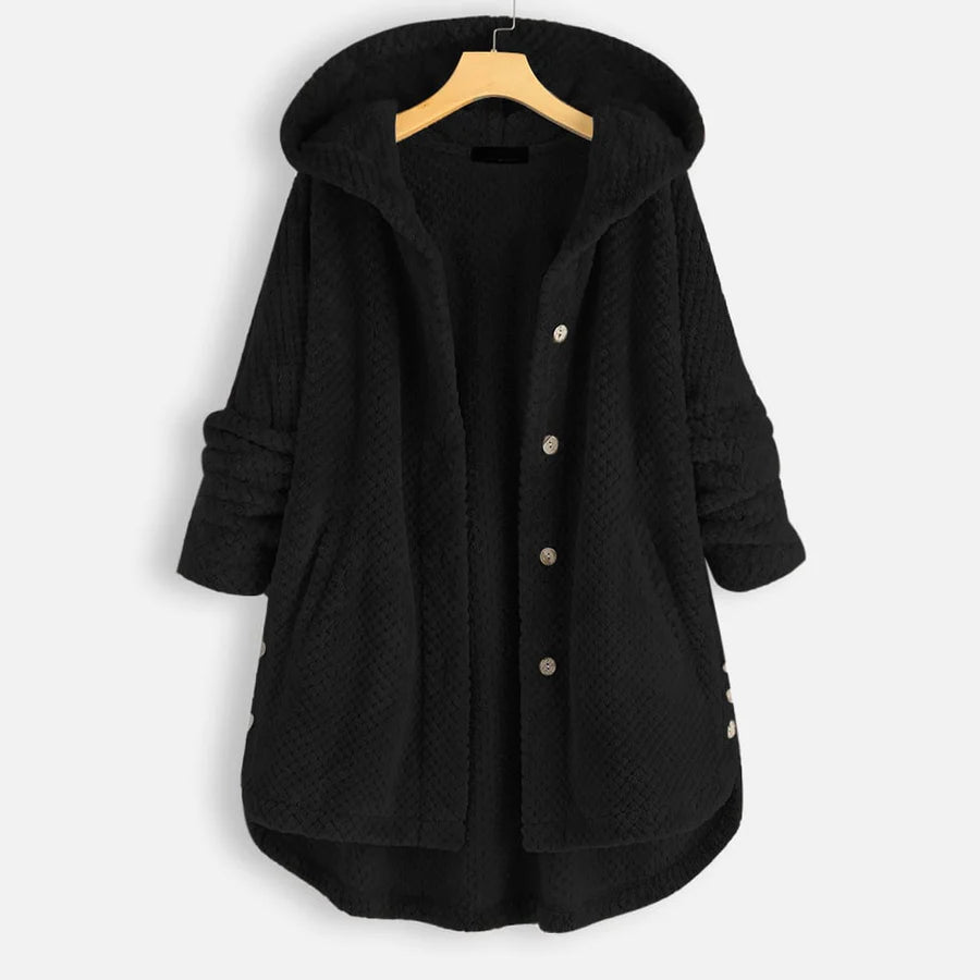 Manteau Cosy en Polaire Double-Face à Capuche pour Femme