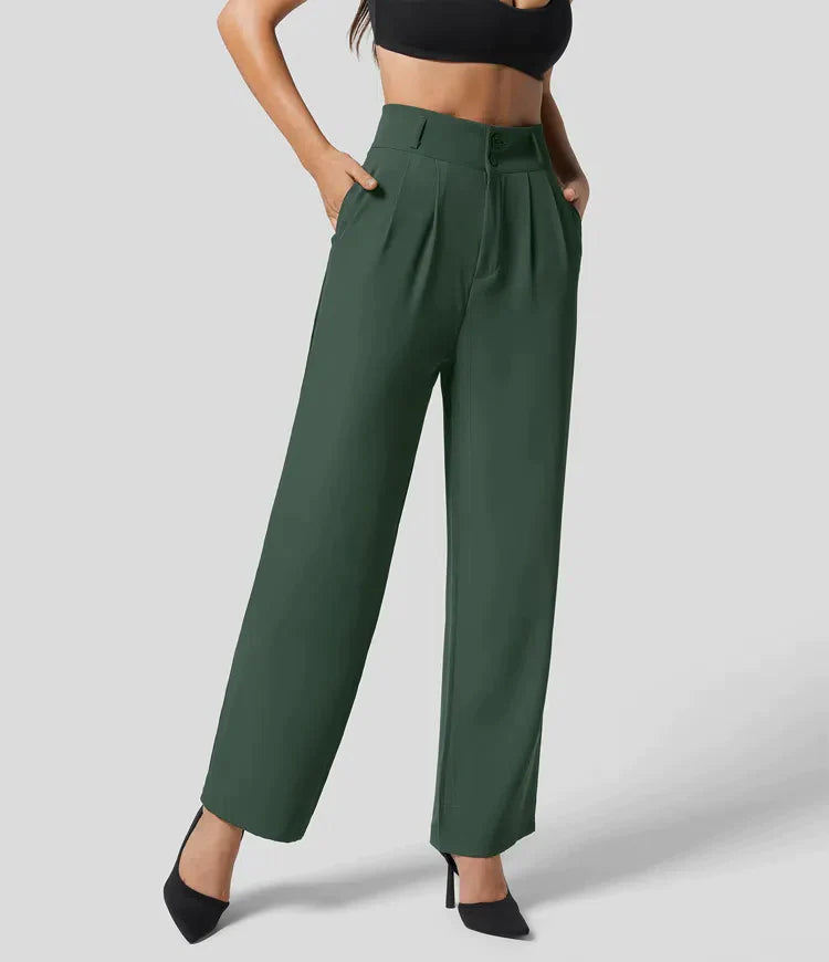 Pantalon Élégance Chic à Taille Haute pour Femme