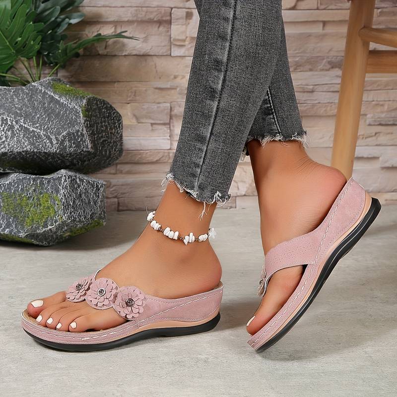 Sandales à Fleurs Ultra-Confortables pour Femme